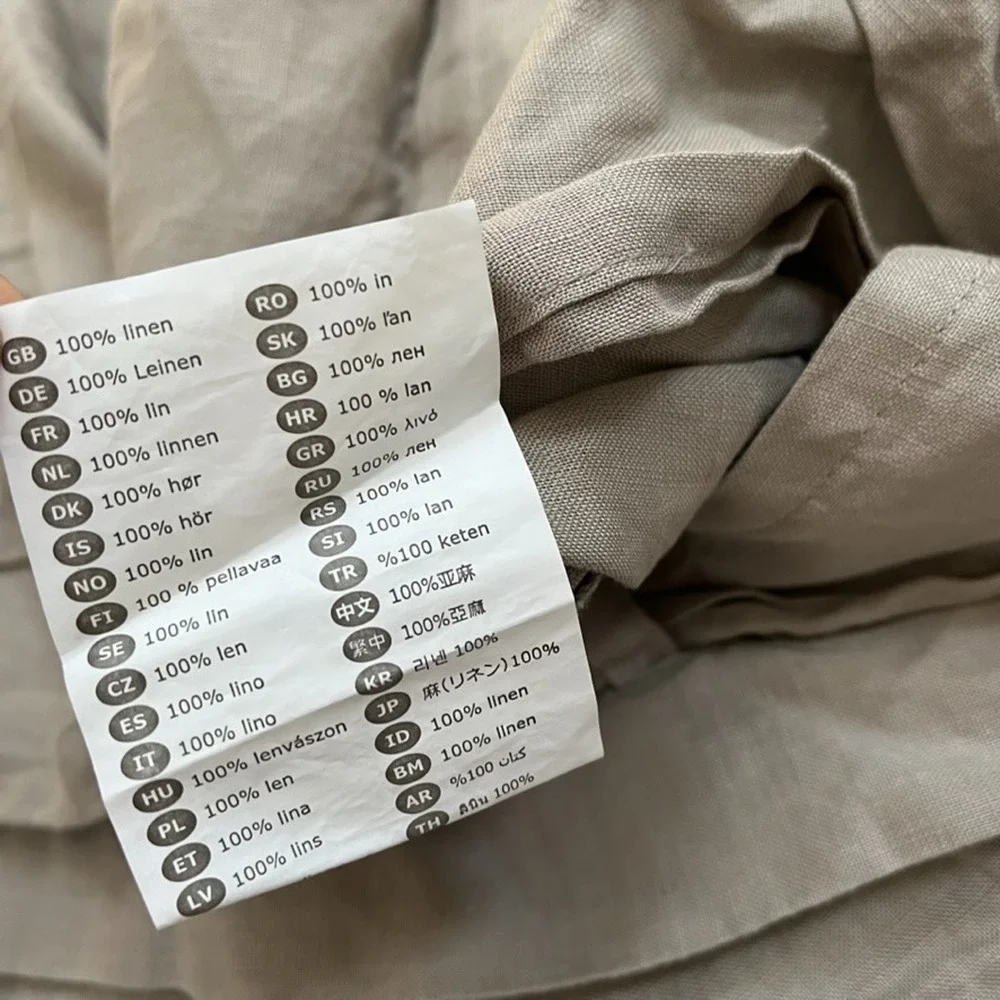 IKEA Linblomma Neutral Linen Full/ Queen Duvet Cover with Ties